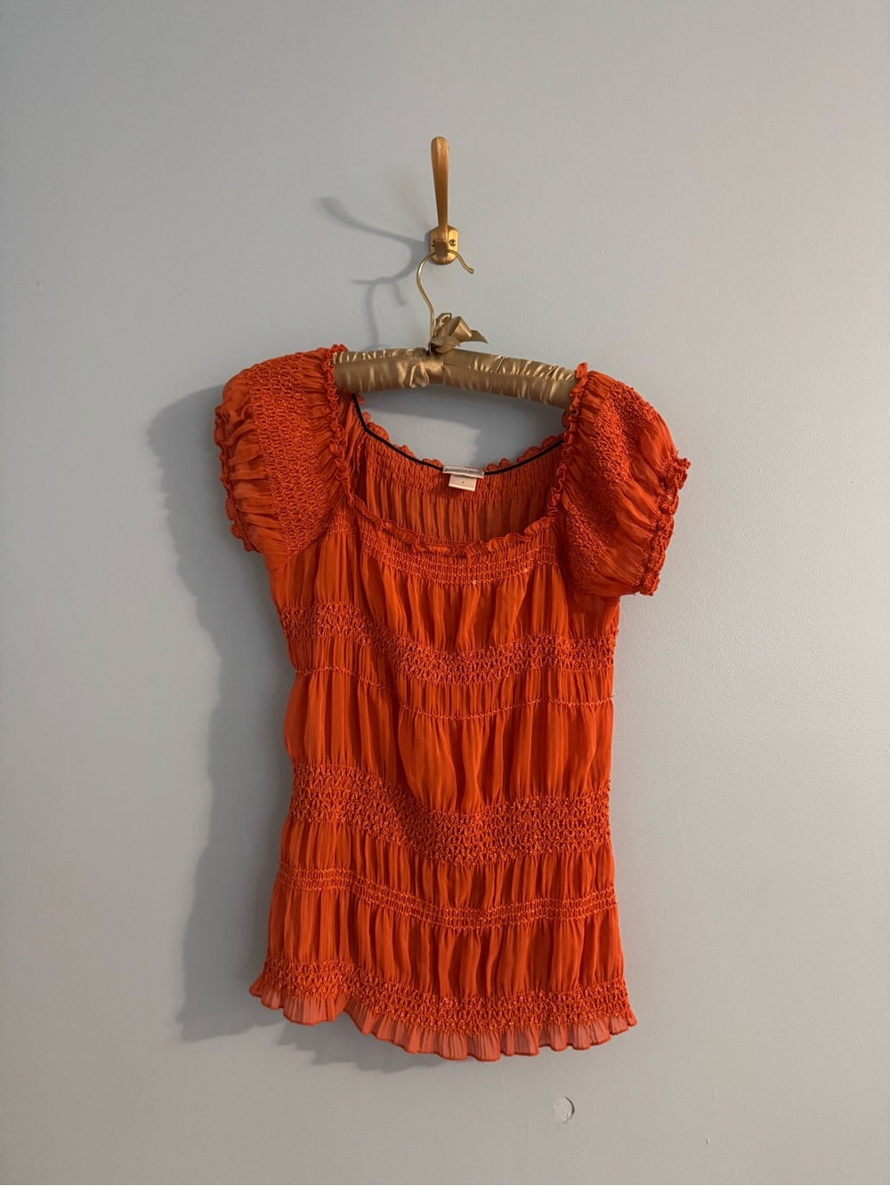 vintage y2k orange blouse with sequins detail size S